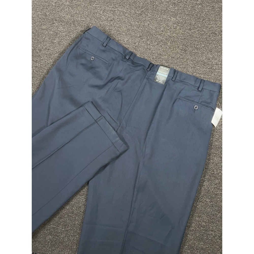 New Jos A Bank Traveler Dress Pants Men's 48x34 Navy‎ Blue Traditional Fit